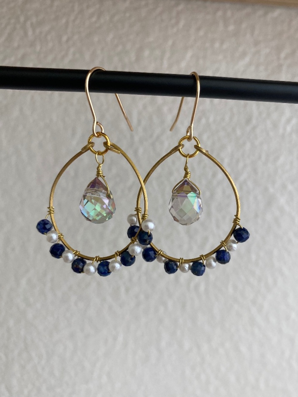 Handmade Lapis Lazuli Earrings - Picture 2 of 3